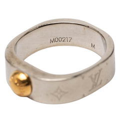 ルイ ヴィトン バーグ ナノグラム リング 指輪 #M M00217 シルバー ゴールド メタル メッキ レディース LOUIS VUITTON 【中古】