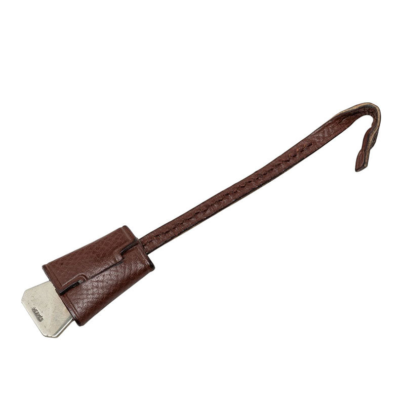 エルメス チャーム バッグチャーム ブラウン シルバー レザー メタル レディース HERMES 中古