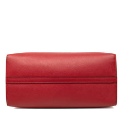 プラダ サフィアーノ モノクローム ハンドバッグ ショルダーバッグ 2WAY レッド レザー レディース PRADA 【中古】