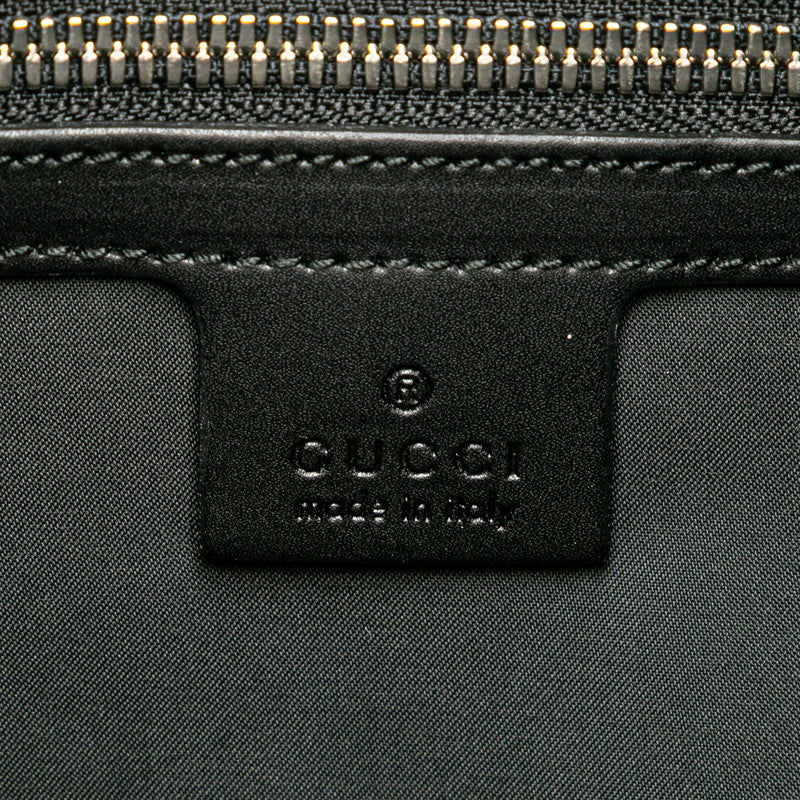 グッチ GGスプリーム シェリーライン ドローストリング リュック バックパック 473872 グレー ブラック PVC レザー レディース GUCCI 【中古】