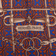 エルメス カレ90 Mors Et Gourmettes 馬銜と鎖 スカーフ 大判 マルチカラー シルク レディース HERMES 【中古】