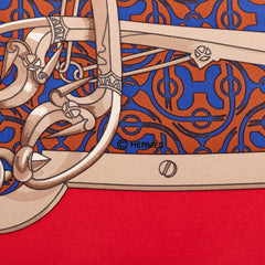 エルメス カレ90 Mors Et Gourmettes 馬銜と鎖 スカーフ 大判 マルチカラー シルク レディース HERMES 【中古】
