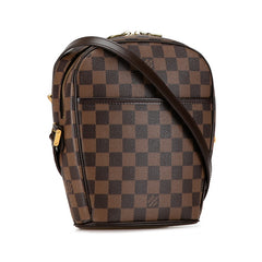 ルイ ヴィトン ダミエ イパネマPM 斜め掛け ショルダーバッグ N51294 ブラウン PVC レザー レディース LOUIS VUITTON 中古