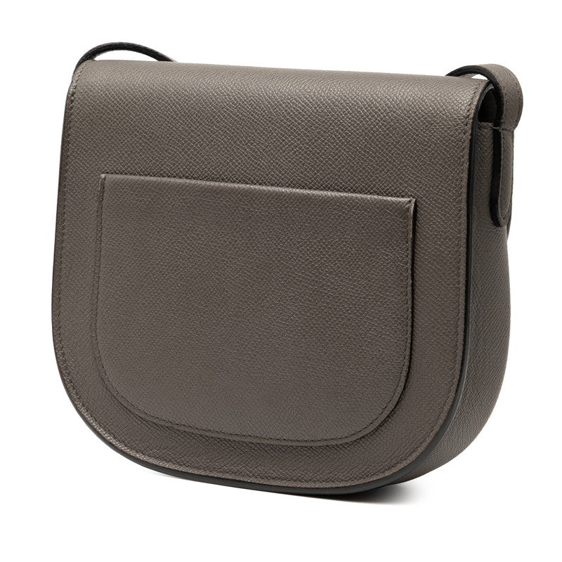 セリーヌ トロッター スモール ショルダーバッグ グレー レザー レディース CELINE 【中古】