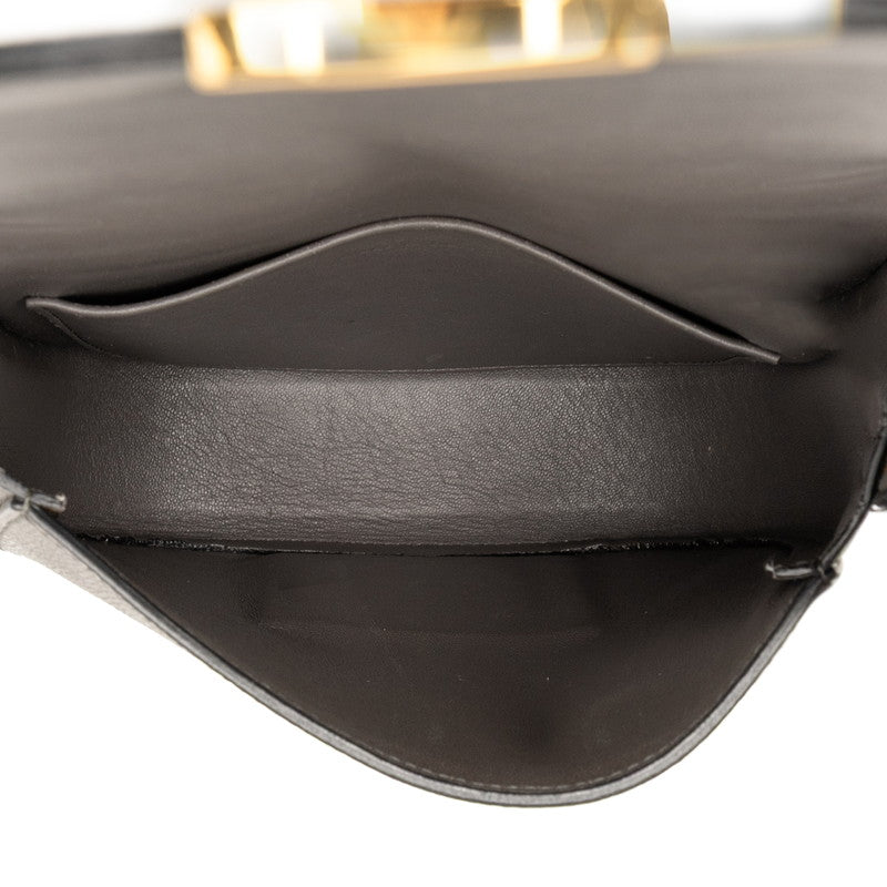 セリーヌ トロッター スモール ショルダーバッグ グレー レザー レディース CELINE 【中古】