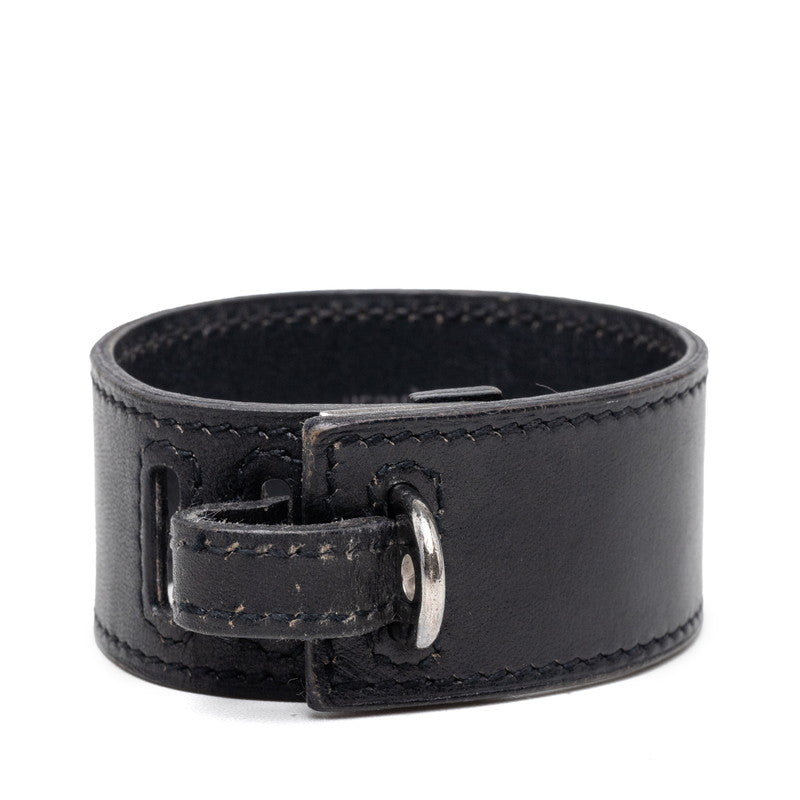 エルメス アルテミス ブレスレット ブラック レザー レディース HERMES 【中古】