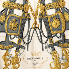 エルメス カレ90 BRIDES de GALA 式典用の馬勒 スカーフ ピンク マルチカラー シルク レディース HERMES 【中古】