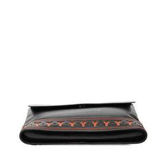 サンローラン Yカット ショルダーバッグ ブラック オレンジ レザー レディース SAINT LAURENT 中古