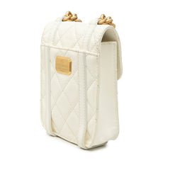 シャネル ココマーク マトラッセ チェーンショルダーバッグ ハンドバッグ 2WAY AS2695 ホワイト カーフ レディース CHANEL 【中古】