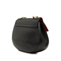 クロエ ドリュー 斜め掛け チェーン ショルダーバッグ ブラック レッド レザー スウェード レディース Chloe 【中古】