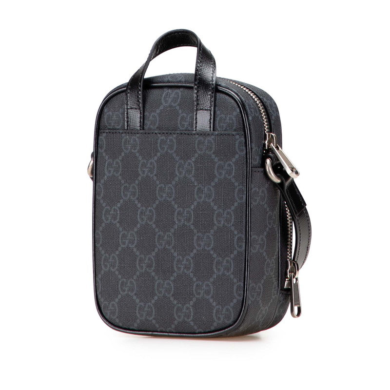 グッチ インターロッキングG ショルダーバッグ 672952 ブラック PVC レザー メンズ GUCCI 【中古】