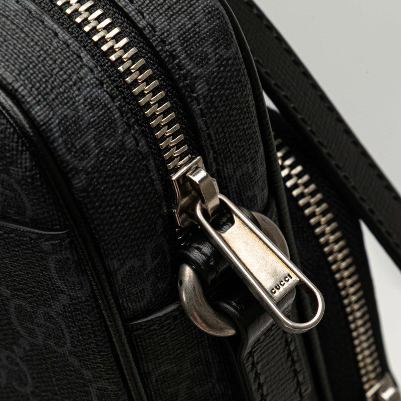 グッチ インターロッキングG ショルダーバッグ 672952 ブラック PVC レザー メンズ GUCCI 【中古】
