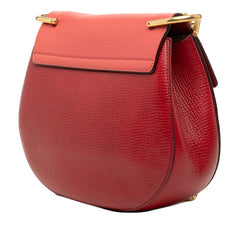クロエ ドリュー 斜め掛け チェーン ショルダーバッグ レッド ゴールド レザー メッキ レディース Chloe 【中古】