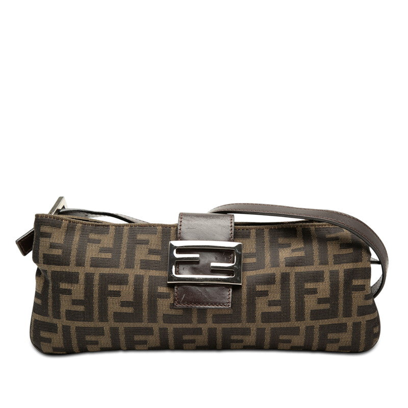フェンディ ズッカ ショルダーバッグ 26722 ブラウン キャンバス レザー レディース FENDI 【中古】