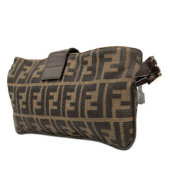 フェンディ ズッカ ショルダーバッグ 26722 ブラウン キャンバス レザー レディース FENDI 【中古】