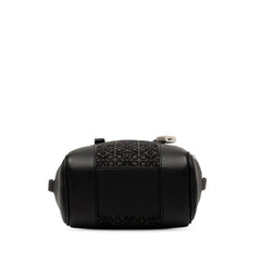 ロエベ アナグラム アマソナ15 ハンドバッグ ショルダーバッグ 2WAY ブラック グレー キャンバス レザー レディース LOEWE 【中古】