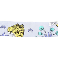 エルメス ツイリー LES LEOPARD レオパード スカーフ ブルー イエロー シルク レディース HERMES 【中古】