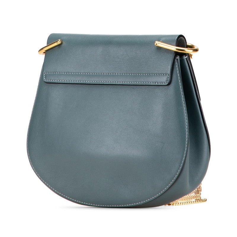 クロエ ドリュー チェーン ショルダーバッグ ブルー レザー スウェード レディース Chloe 【中古】