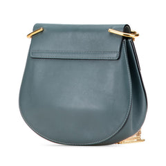 クロエ ドリュー チェーン ショルダーバッグ ブルー レザー スウェード レディース Chloe 【中古】
