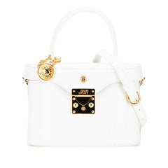 ヴェルサーチェ サンバースト バニティバッグ ショルダーバッグ 2WAY ホワイト レザー レディース VERSACE 【中古】