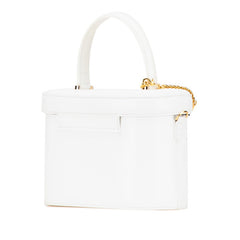 ヴェルサーチェ サンバースト バニティバッグ ショルダーバッグ 2WAY ホワイト レザー レディース VERSACE 【中古】