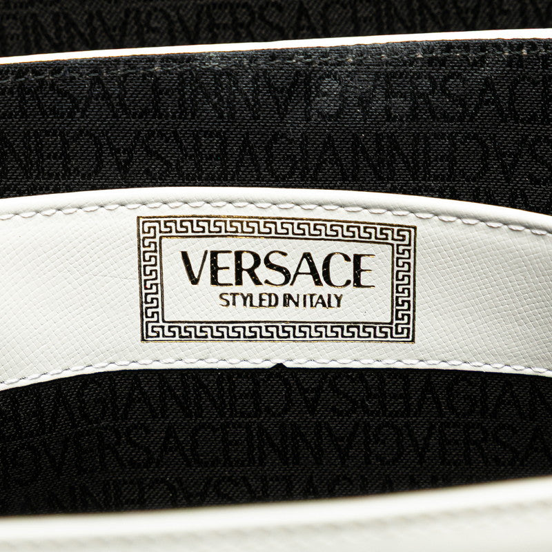 ヴェルサーチェ サンバースト バニティバッグ ショルダーバッグ 2WAY ホワイト レザー レディース VERSACE 【中古】