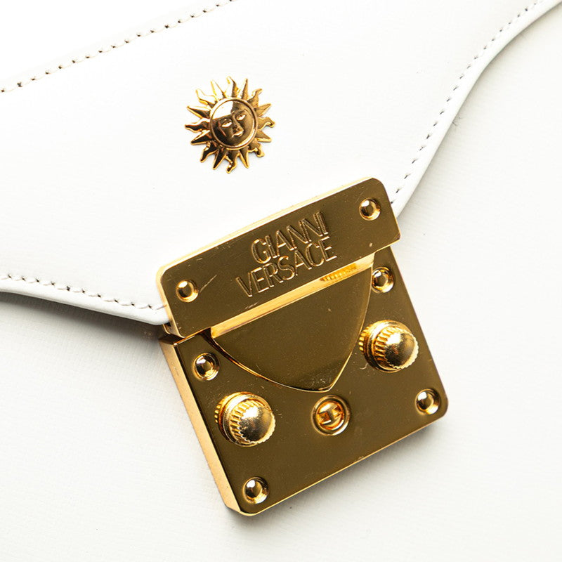 ヴェルサーチェ サンバースト バニティバッグ ショルダーバッグ 2WAY ホワイト レザー レディース VERSACE 【中古】