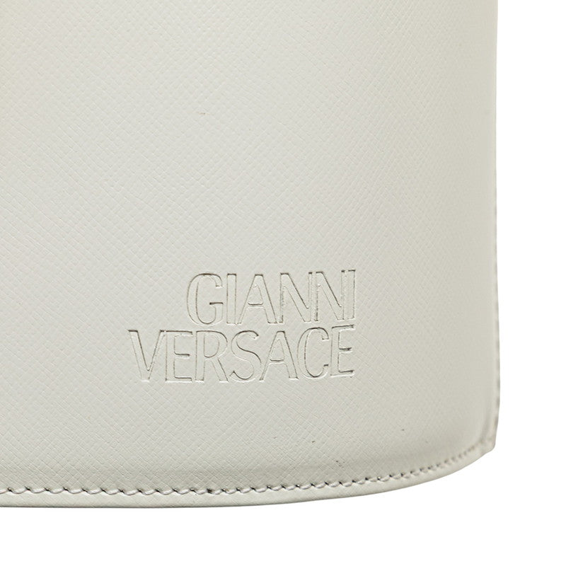 ヴェルサーチェ サンバースト バニティバッグ ショルダーバッグ 2WAY ホワイト レザー レディース VERSACE 【中古】