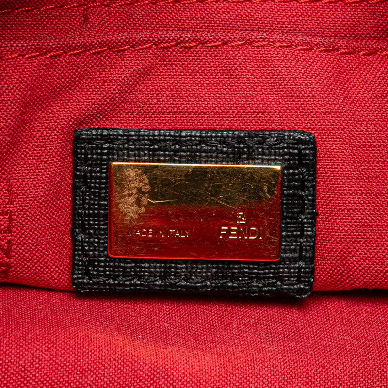 フェンディ ズッキーノ ミニ マンマバケット チェーン ハンドバッグ 8BR180 ブラック PVC レザー レディース FENDI 【中古】