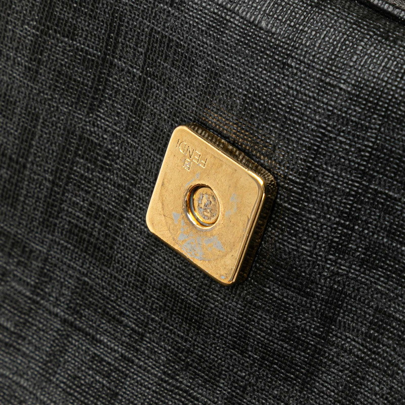 フェンディ ズッキーノ ミニ マンマバケット チェーン ハンドバッグ 8BR180 ブラック PVC レザー レディース FENDI 【中古】