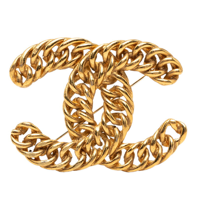 シャネル ヴィンテージ ココマーク チェーン モチーフ ブローチ ゴールド メッキ レディース CHANEL 【中古】