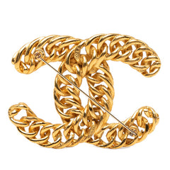 シャネル ヴィンテージ ココマーク チェーン モチーフ ブローチ ゴールド メッキ レディース CHANEL 【中古】