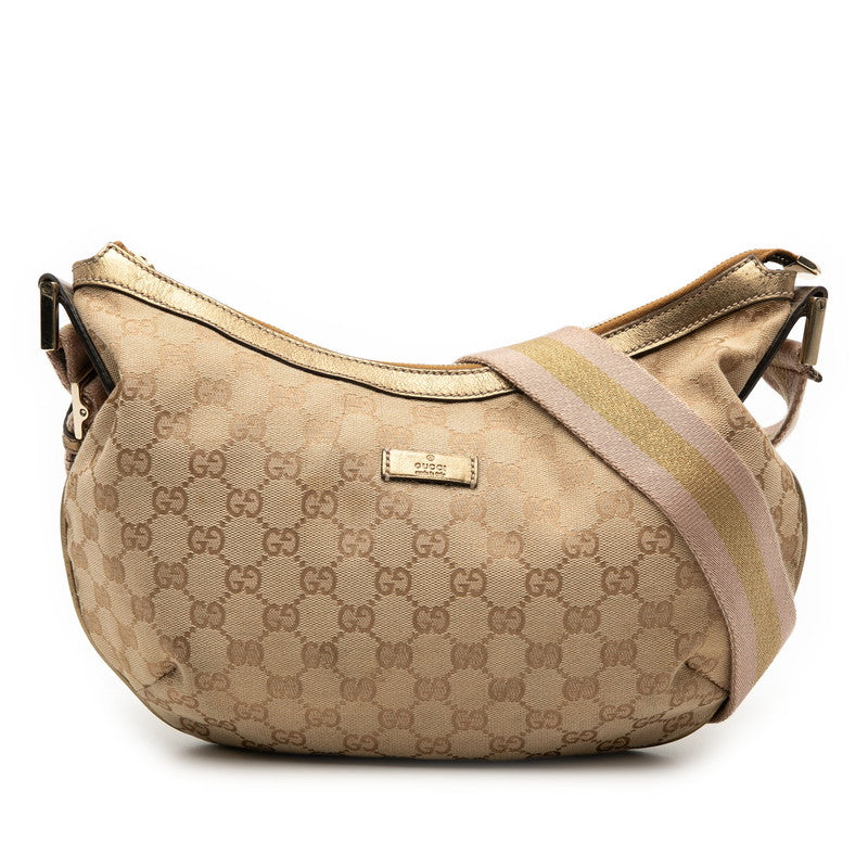 グッチ GGキャンバス 斜め掛け ショルダーバッグ 181092 ベージュ ゴールド キャンバス レザー レディース GUCCI 【中古】