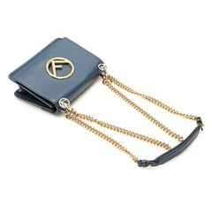 フェンディ キャナイエフ チェーン ショルダーバッグ 8BT286 ブルー ネイビー レザー レディース FENDI 【中古】