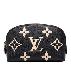 ルイ ヴィトン モノグラム アンプラント ポシェット コスメティック PM ポーチ M59086 ブラック レザー レディース LOUIS VUITTON 中古