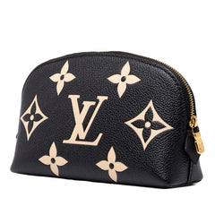 ルイ ヴィトン モノグラム アンプラント ポシェット コスメティック PM ポーチ M59086 ブラック レザー レディース LOUIS VUITTON 中古