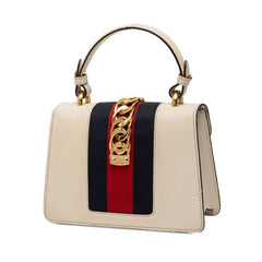 グッチ シェリーライン シルヴィ ハンドバッグ ショルダーバッグ 2WAY 470270 ホワイト レザー レディース GUCCI 【中古】