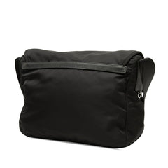 プラダ 三角ロゴプレート 斜め掛け ショルダーバッグ 1BD953 ブラック ナイロン レザー レディース PRADA 【中古】