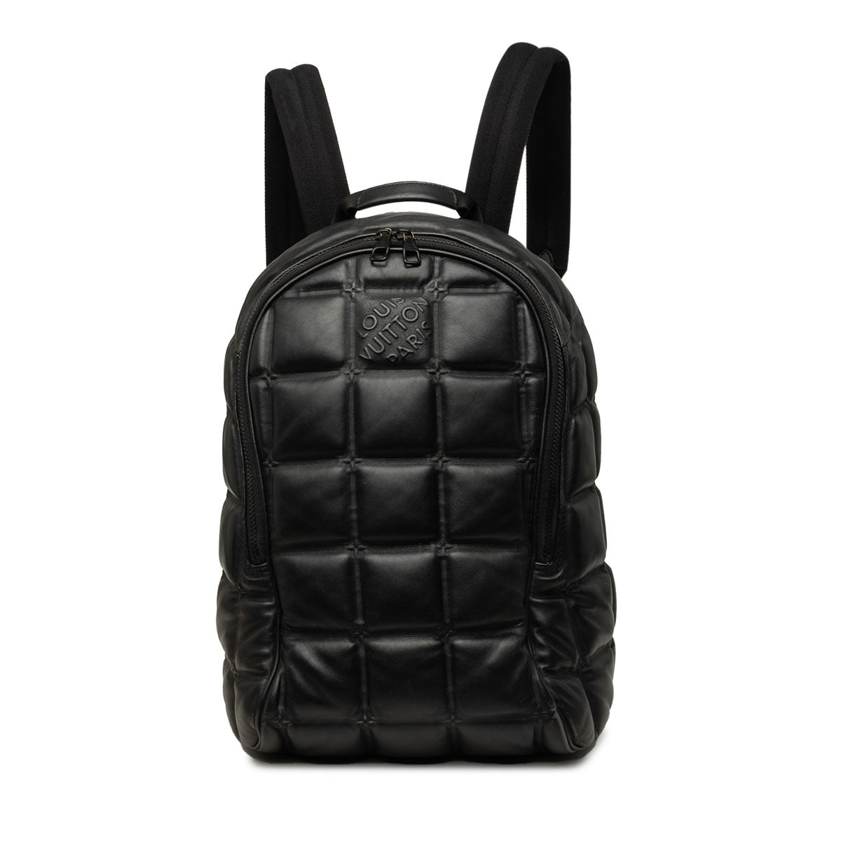 ルイ ヴィトン パフィ ダミエ エリプス バックパック リュック Ｍ20896 ブラック レザー レディース LOUIS VUITTON 中古