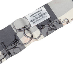 エルメス ツイリー MORS ET GOURMETTES VICHY アントラシット メンソール スカーフ グレー シルク レディース HERMES 【中古】