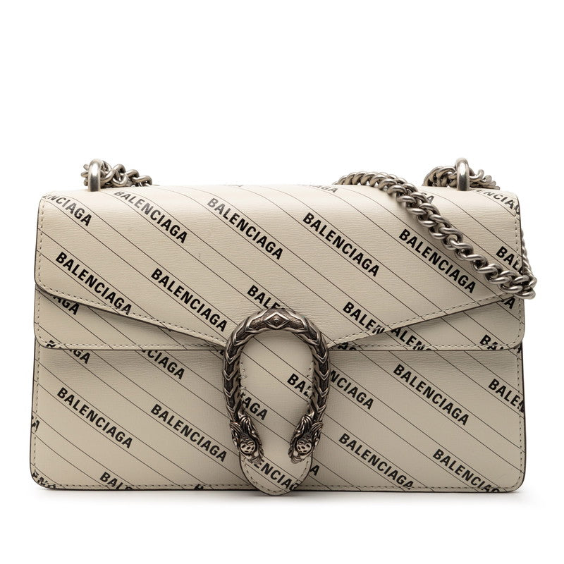 グッチ × BALENCIAGA バレンシアガ ディオニュソス チェーン ショルダーバッグ 400249 ホワイト ブラック レザー レディース GUCCI 【中古】