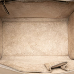 セリーヌ ラゲージ ミニショッパー ハンドバッグ グレージュ レザー レディース CELINE 【中古】