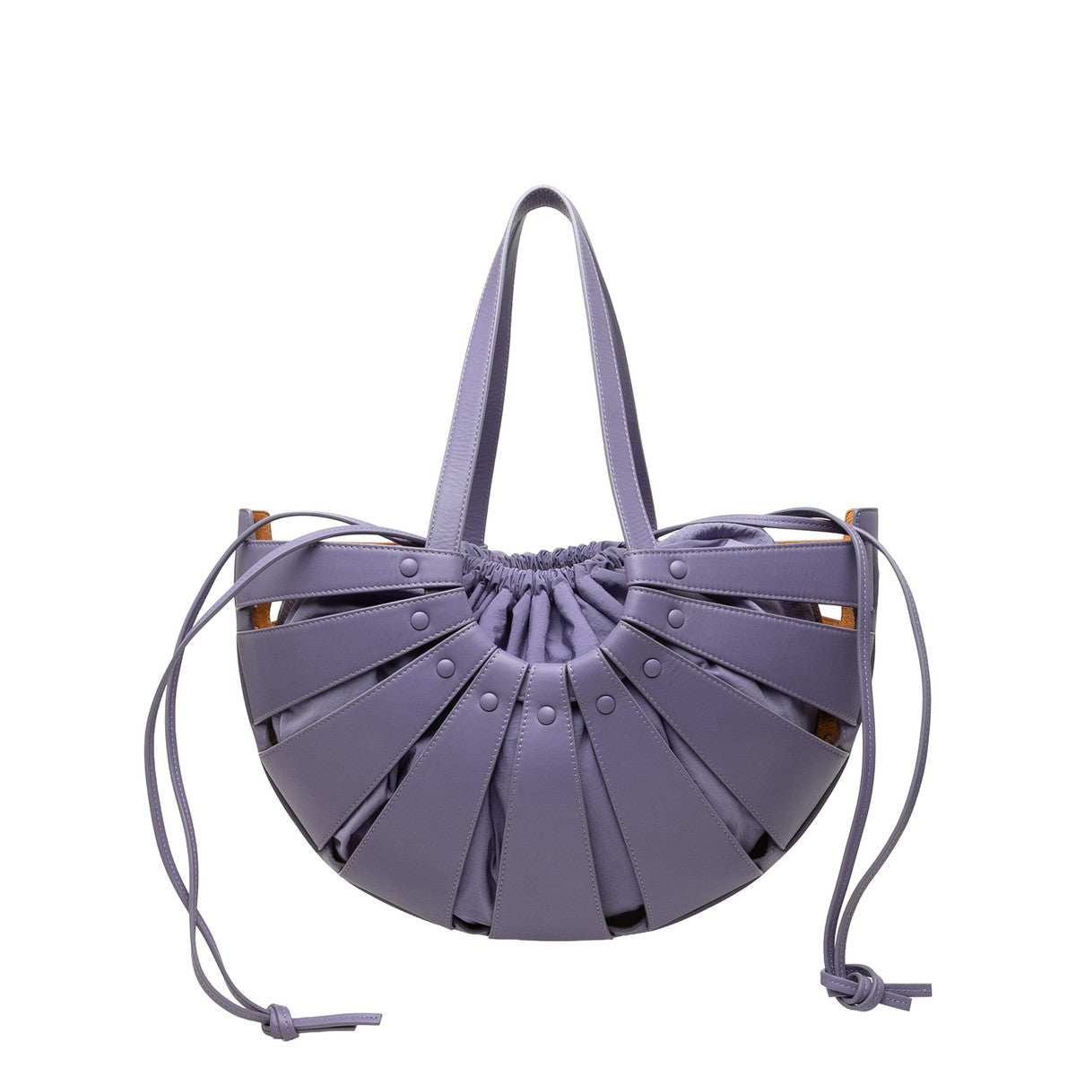 ボッテガヴェネタ ザ・シェル ハンドバッグ ワンショルダーバッグ 巾着 パープル レザー レディース BOTTEGAVENETA 中古