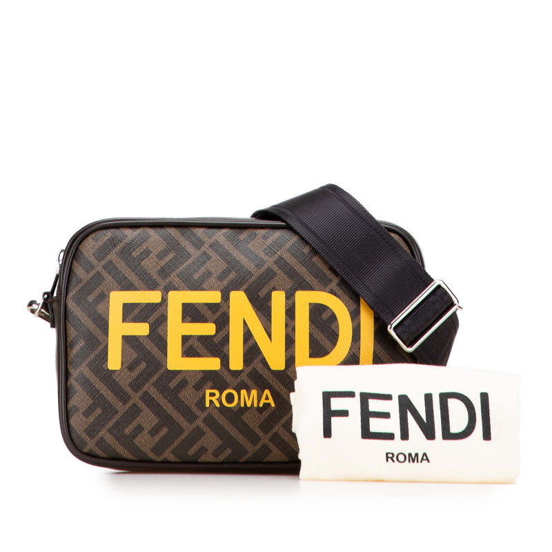 フェンディ ズッカ ROMA カメラバッグ 斜め掛け ショルダーバッグ 7M0286 ブラウン イエロー PVC レザー レディース FENDI 【中古】