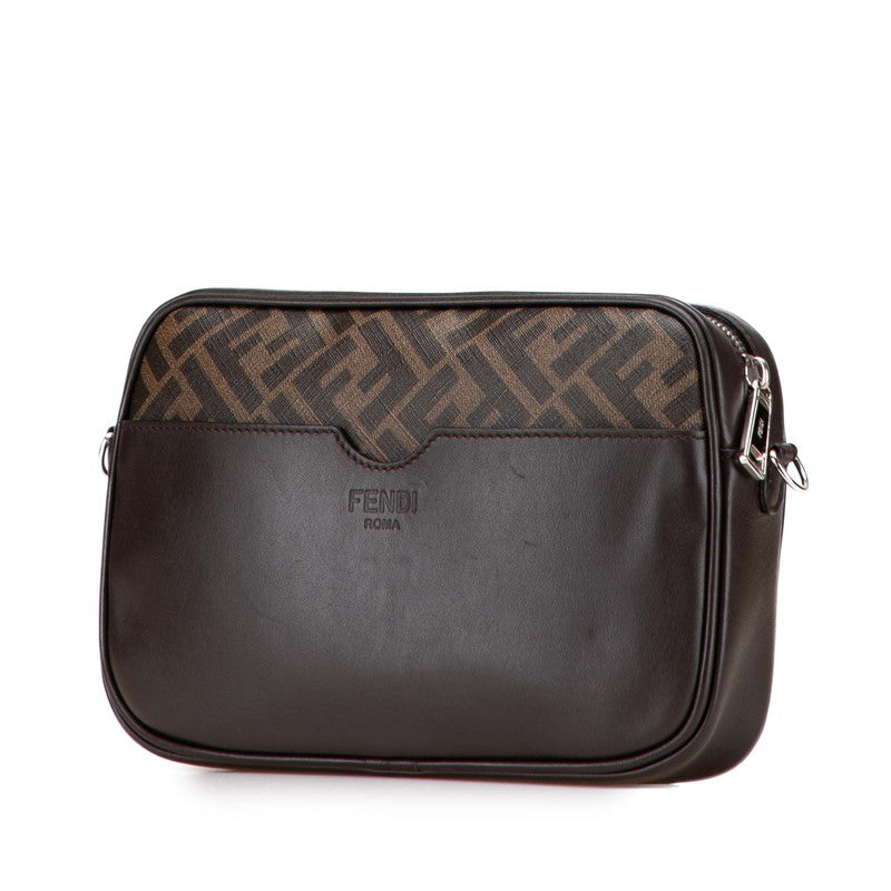 フェンディ ズッカ ROMA カメラバッグ 斜め掛け ショルダーバッグ 7M0286 ブラウン イエロー PVC レザー レディース FENDI 【中古】