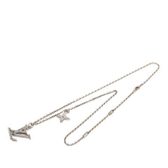 ルイ ヴィトン ペンダント LVイニシャル ネックレス M80208 シルバー ブルー メタル ラインストーン レディース LOUIS VUITTON 【中古】