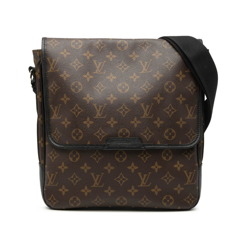 ルイ ヴィトン モノグラムマカサー バスMM 斜め掛け ショルダーバッグ M56715 ブラウン PVC レザー レディース LOUIS VUITTON 【中古】