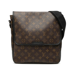 ルイ ヴィトン モノグラムマカサー バスMM 斜め掛け ショルダーバッグ M56715 ブラウン PVC レザー レディース LOUIS VUITTON 【中古】