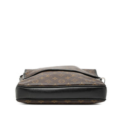 ルイ ヴィトン モノグラムマカサー バスMM 斜め掛け ショルダーバッグ M56715 ブラウン PVC レザー レディース LOUIS VUITTON 【中古】