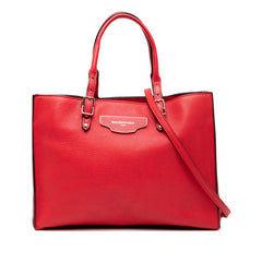 バレンシアガ ザ ペーパー トートバッグ ショルダーバッグ 2WAY レッド レザー レディース BALENCIAGA 【中古】